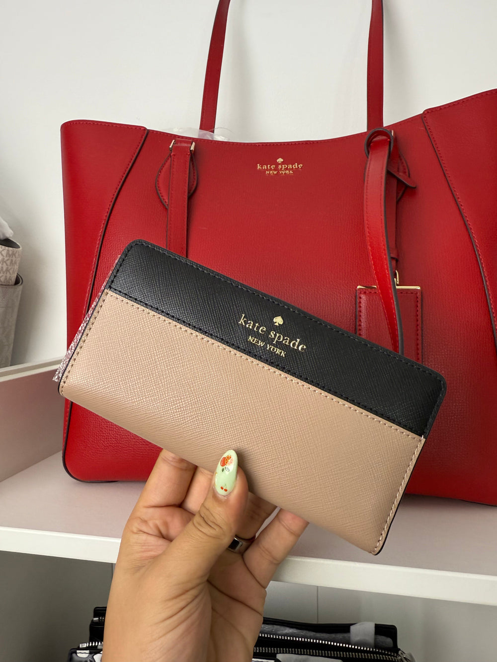 Wallet Kate Spade Cream & Black - imagen 1