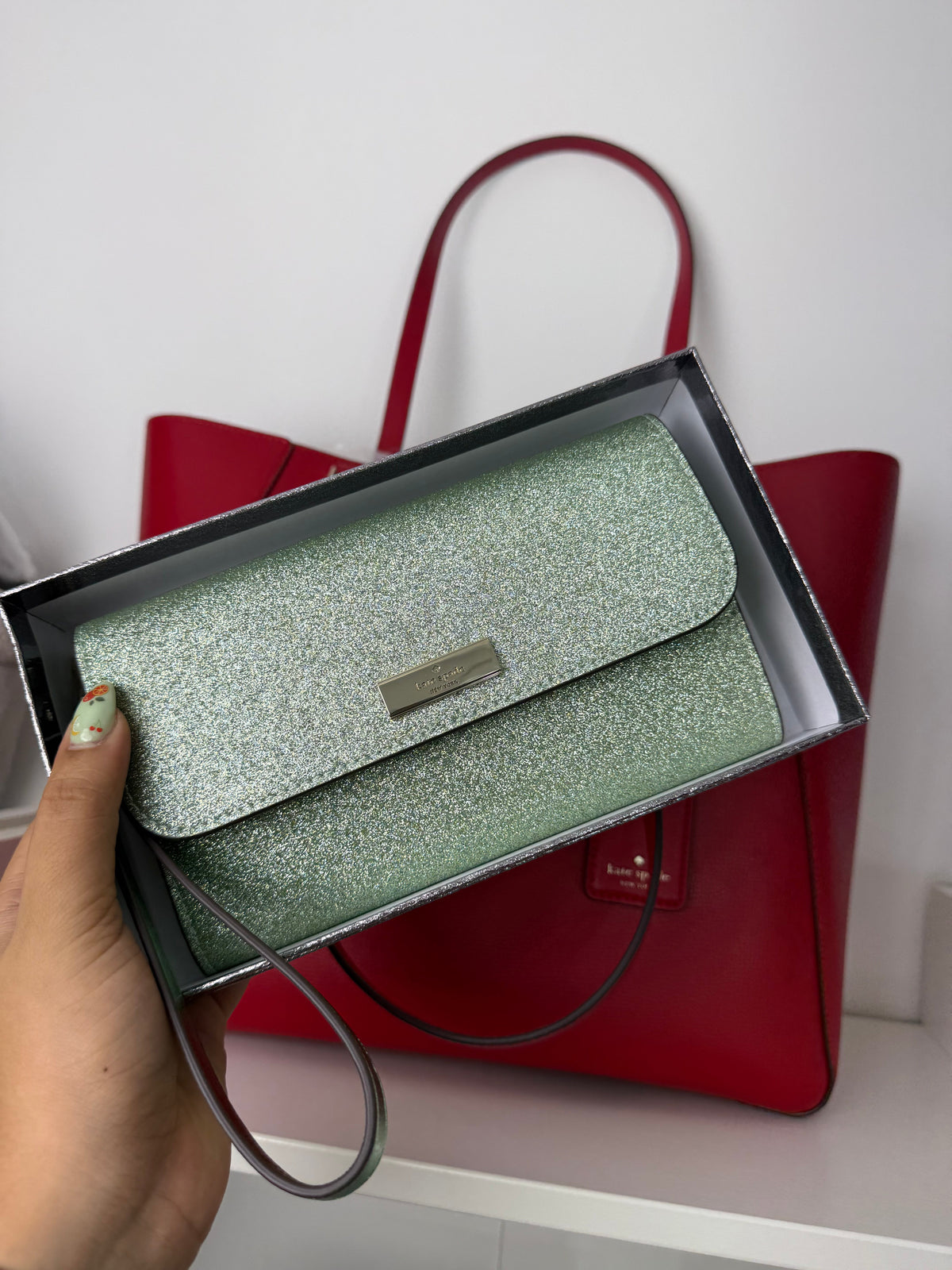 Wallet Kate Spade Verde Escarchado - imagen 1