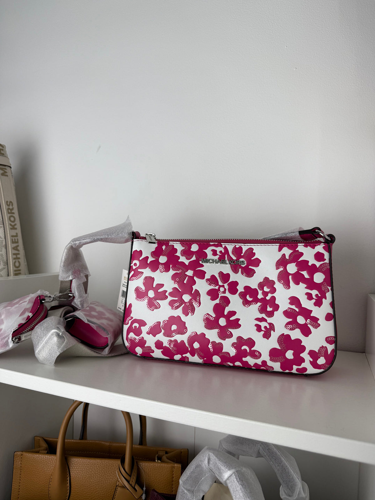 Cartera Michael Kors Floral Red & White - imagen 1